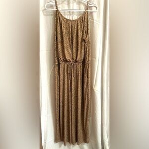 Maurices Tan Ruched Smocked Jumpsuit